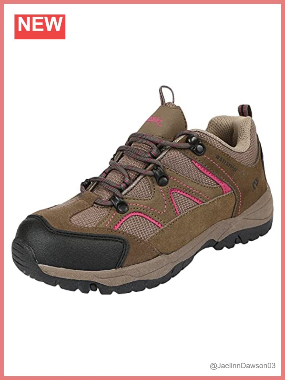 Waterproof Suede Hiking Shoe Low Top Lace Up Women